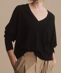 Thumbnail for video: Model wearing Dree V-Neck in Black.