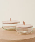 The Stowe Eco Glass Bowls, featuring FSC-certified wood lids, bring a touch of elegance to your kitchen.