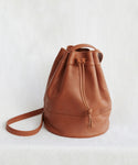 Mini Leather Drawstring Bag